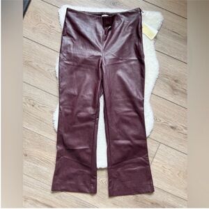 Wilfred Chestnut Brown Faux Leather Trousers